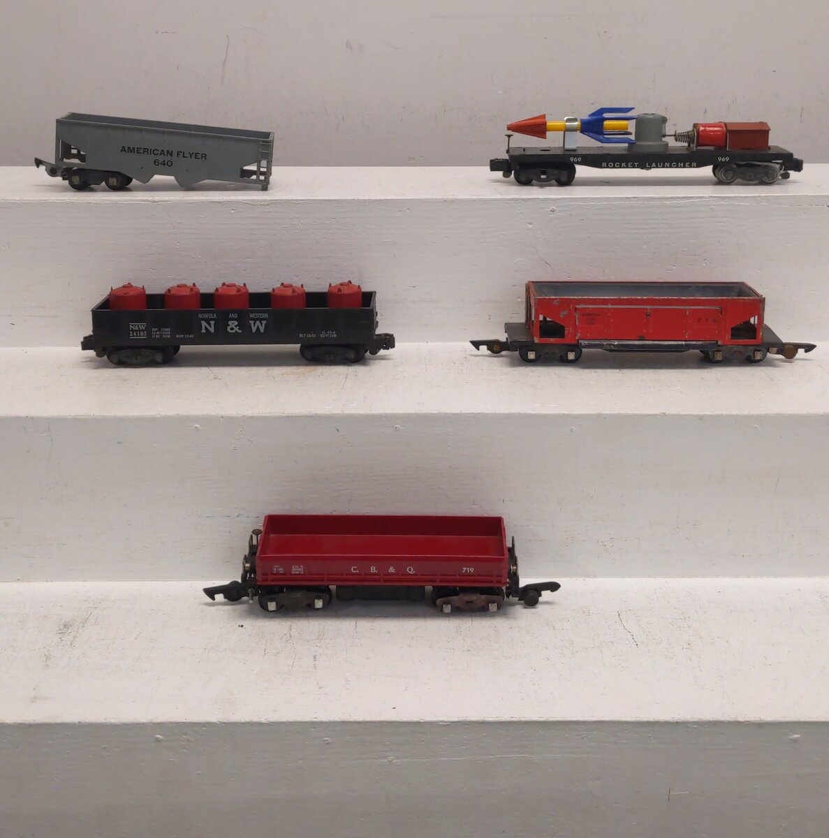 American Flyer Vintage S Postwar Freight Cars # 716, 24103, 640, 719 & 969 [5] VG