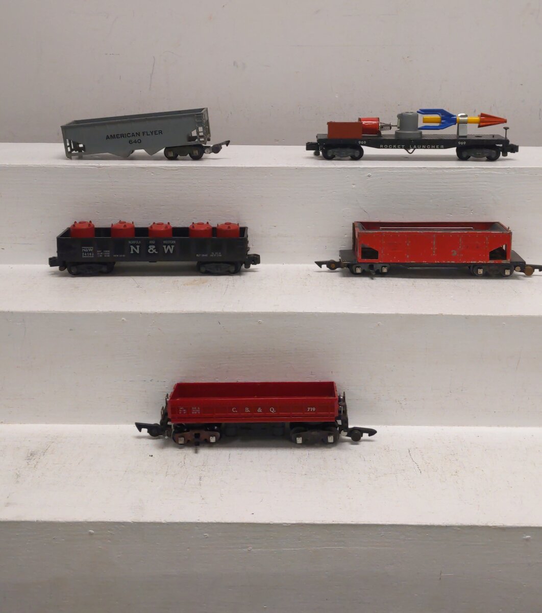 American Flyer Vintage S Postwar Freight Cars # 716, 24103, 640, 719 & 969 [5] VG