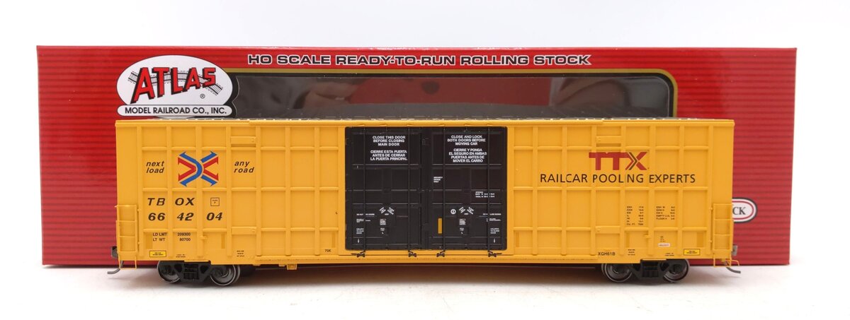 Atlas 20005917 HO TTX Master 60' Gunderson 7550 Double Door Box Car #664204