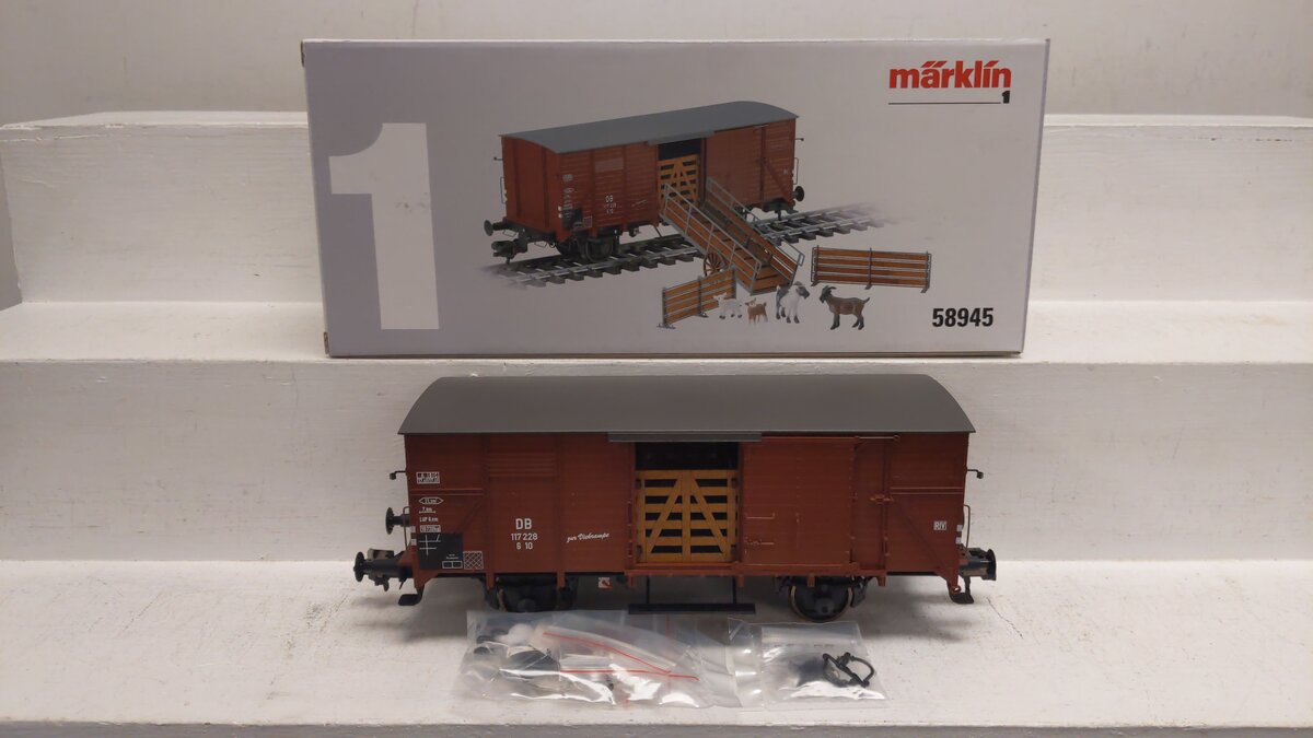 Marklin 58945 1 Gauge DB Live Stock Car #117228 EX/Box