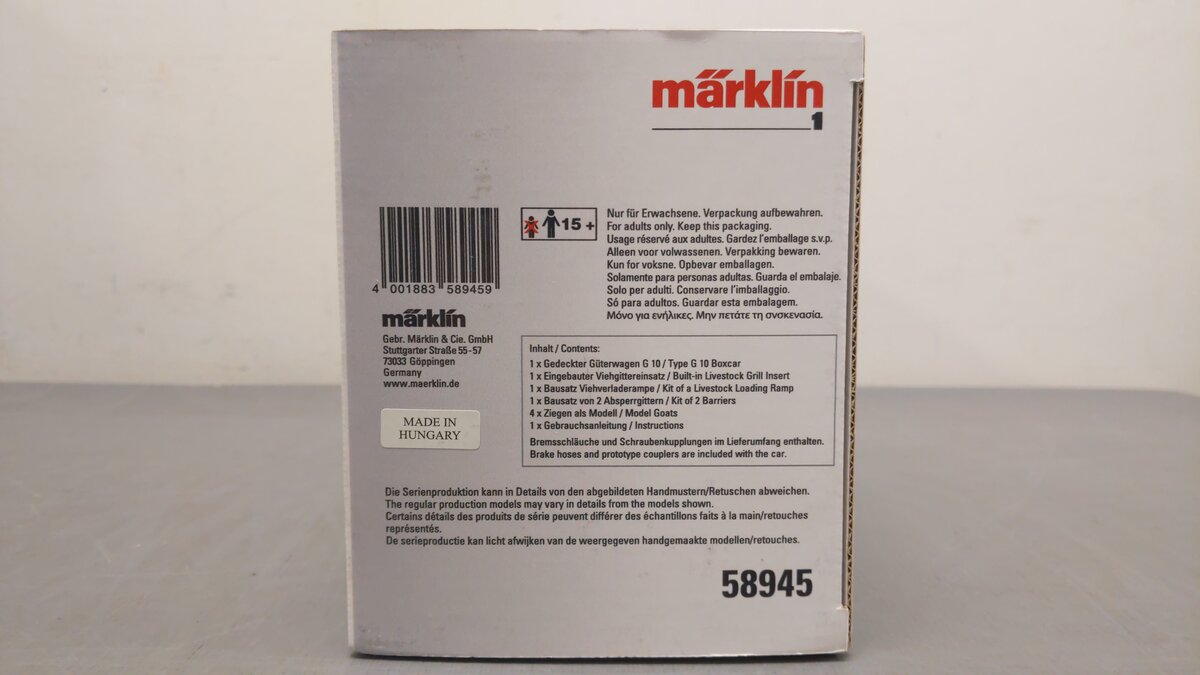 Marklin 58945 1 Gauge DB Live Stock Car #117228 EX/Box