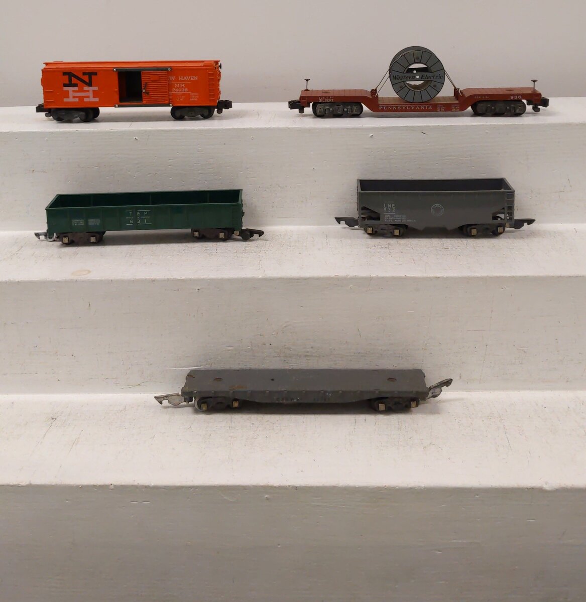American Flyer Vintage S Postwar Freight Cars # 632, 631, 24036, 936 & 24597 [5] EX
