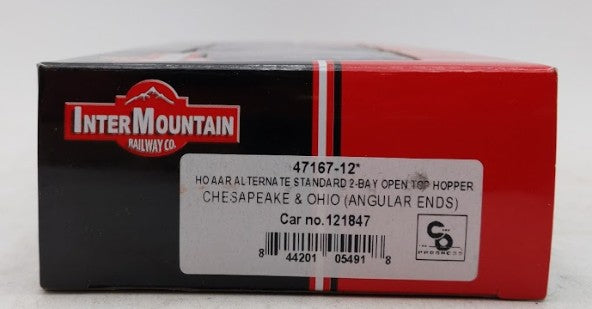 InterMountain 47167-12 HO Scale Chesapeake & Ohio AAR 2-Bay Hopper Car #121847 LN/Box