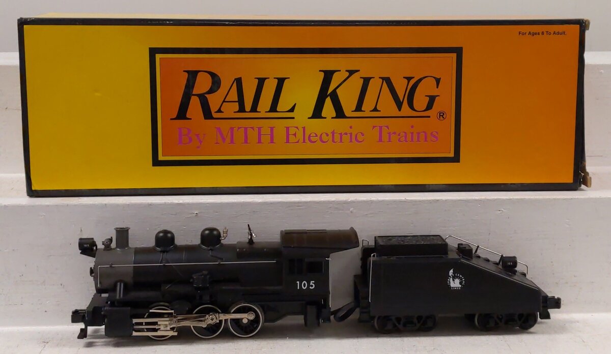 MTH 30-1202-1 O Jersey Central Switcher Steam Engine w/PS2 #105 EX/Box