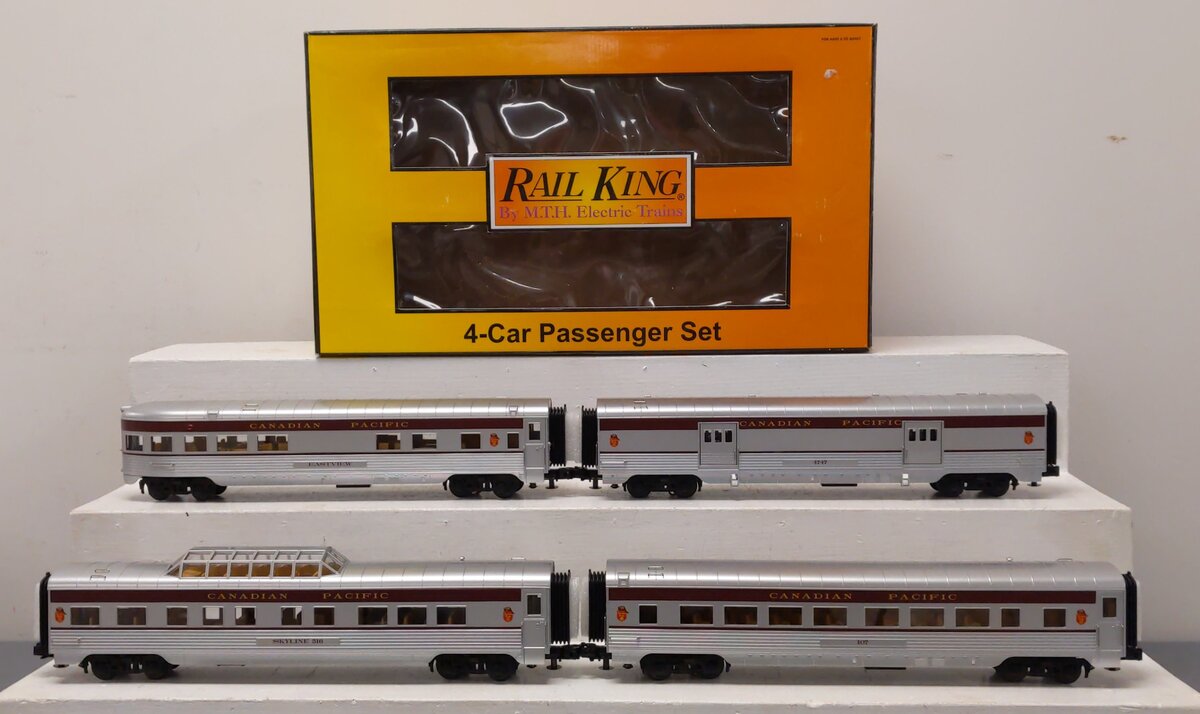 MTH 30-67228 O Gauge Canadian Pacific 60' Streamline Passenger Set of 4 LN/Box