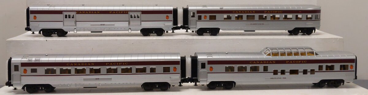 MTH 30-67228 O Gauge Canadian Pacific 60' Streamline Passenger Set of 4 LN/Box