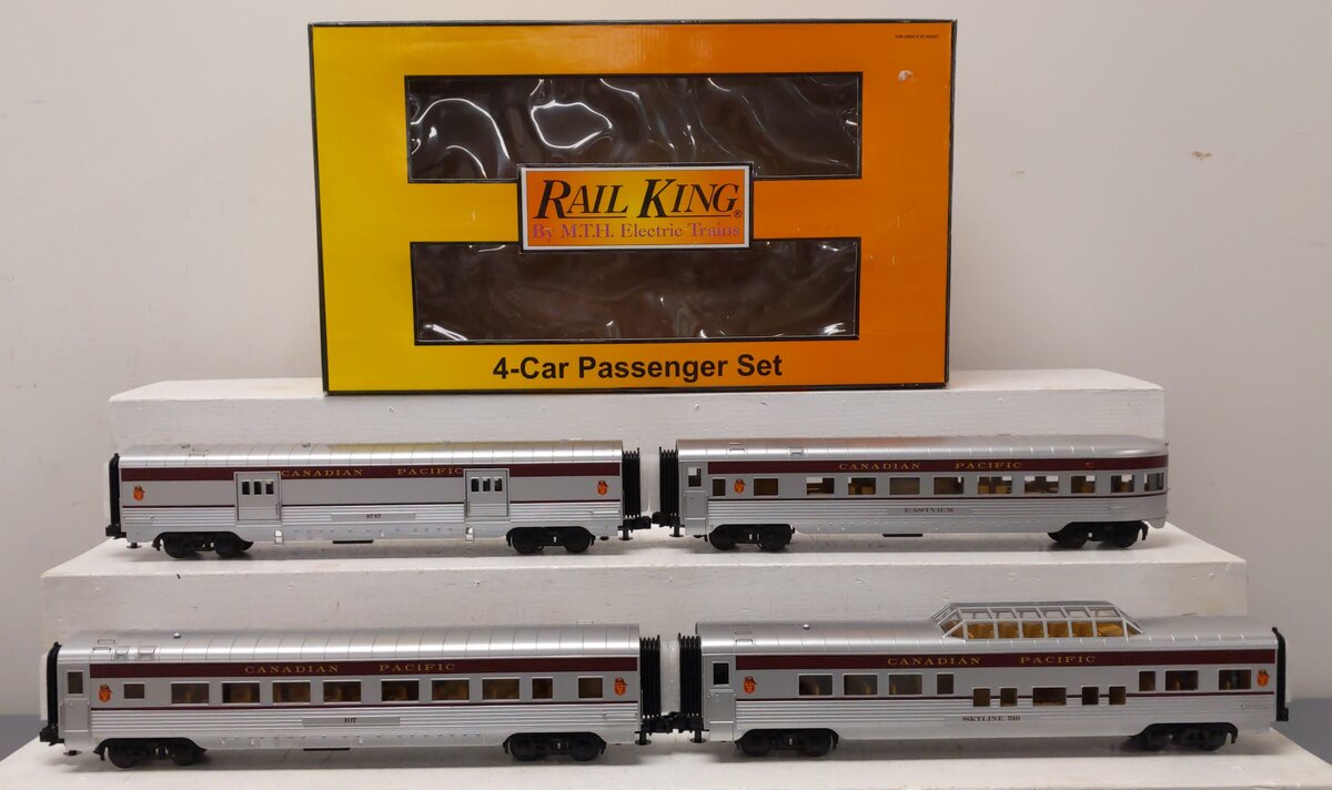 MTH 30-67228 O Gauge Canadian Pacific 60' Streamline Passenger Set of 4 LN/Box