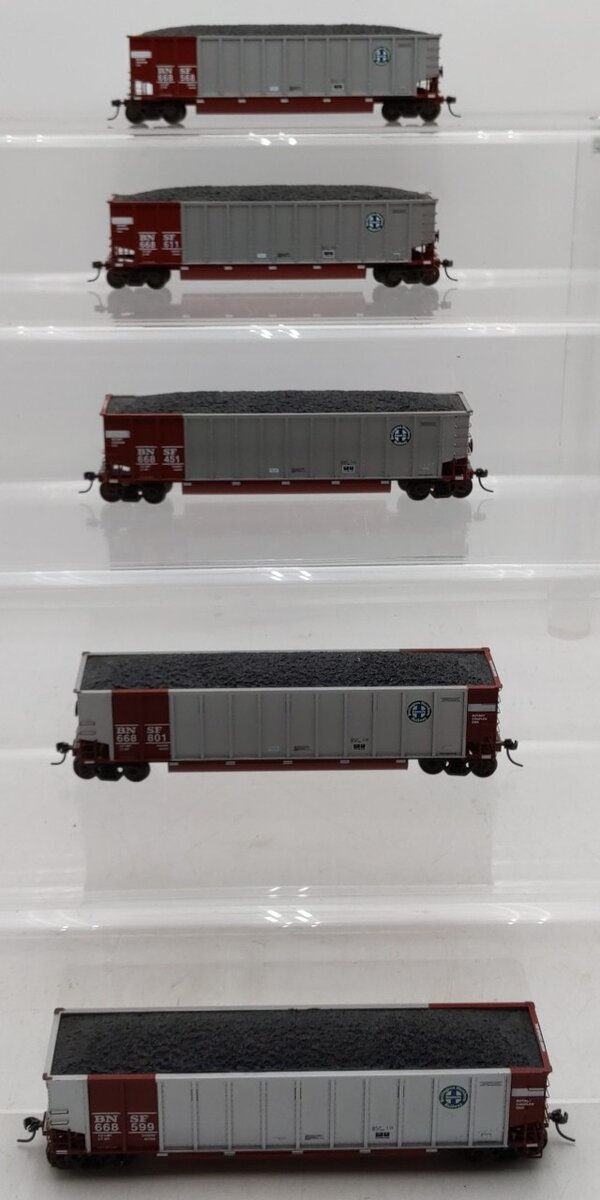 Athearn 93038 HO Burlington Northern Santa Fe BethGon Coalporter (Pack of 5) EX/Box