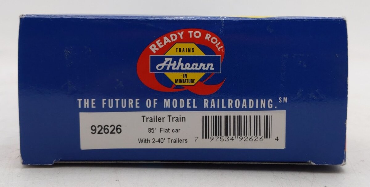Athearn 92626 HO Trailer Train 85' Flat Car With 2-40' Trailers #474637 LN/Box