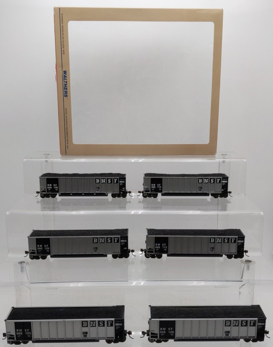 Walthers 932-5317 HO BN-ATSF Early Merger BethGon Coalporter Gondolas (Set of 6) EX/Box