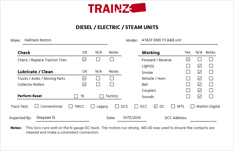Hallmark Models N BRASS Santa Fe  EMD F3 Diesel Locomotives A&B Unit EX/Box