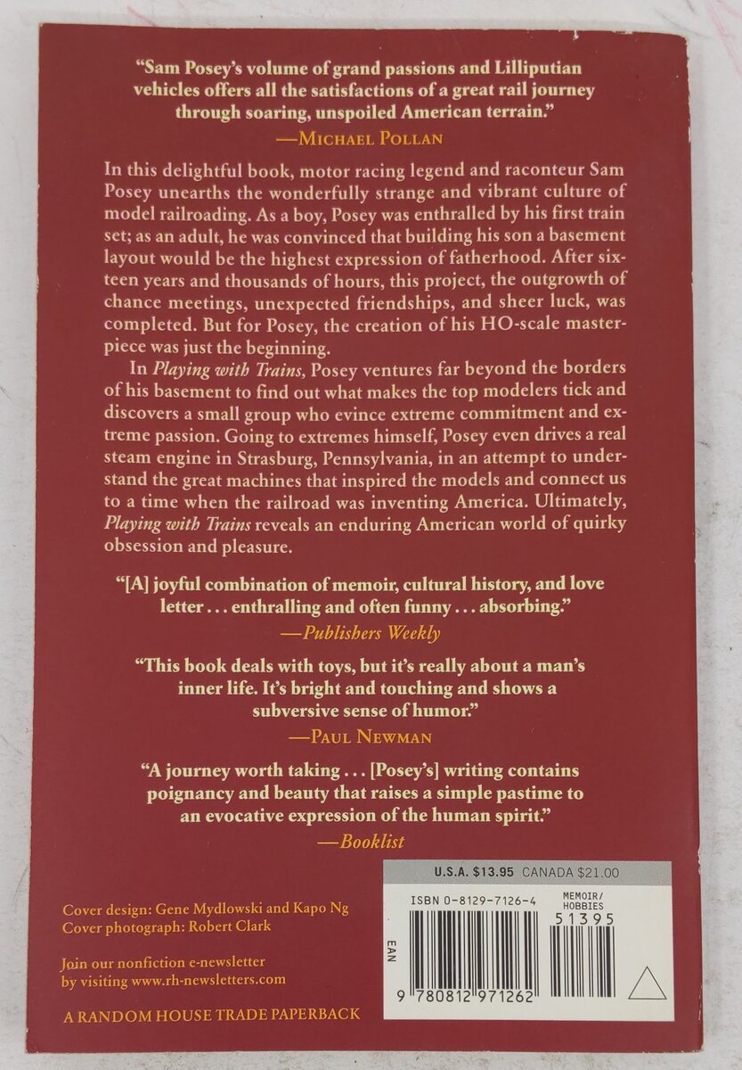 A Passion Beyond Scale: Playing With Trains Paperback Book By Sam Posey VG