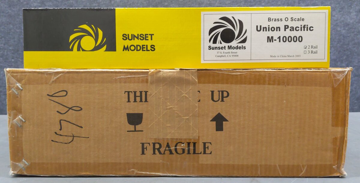 Sunset Models M-10000 O 2-Rail BRASS Union Pacific Streamliner Train Set EX/Box