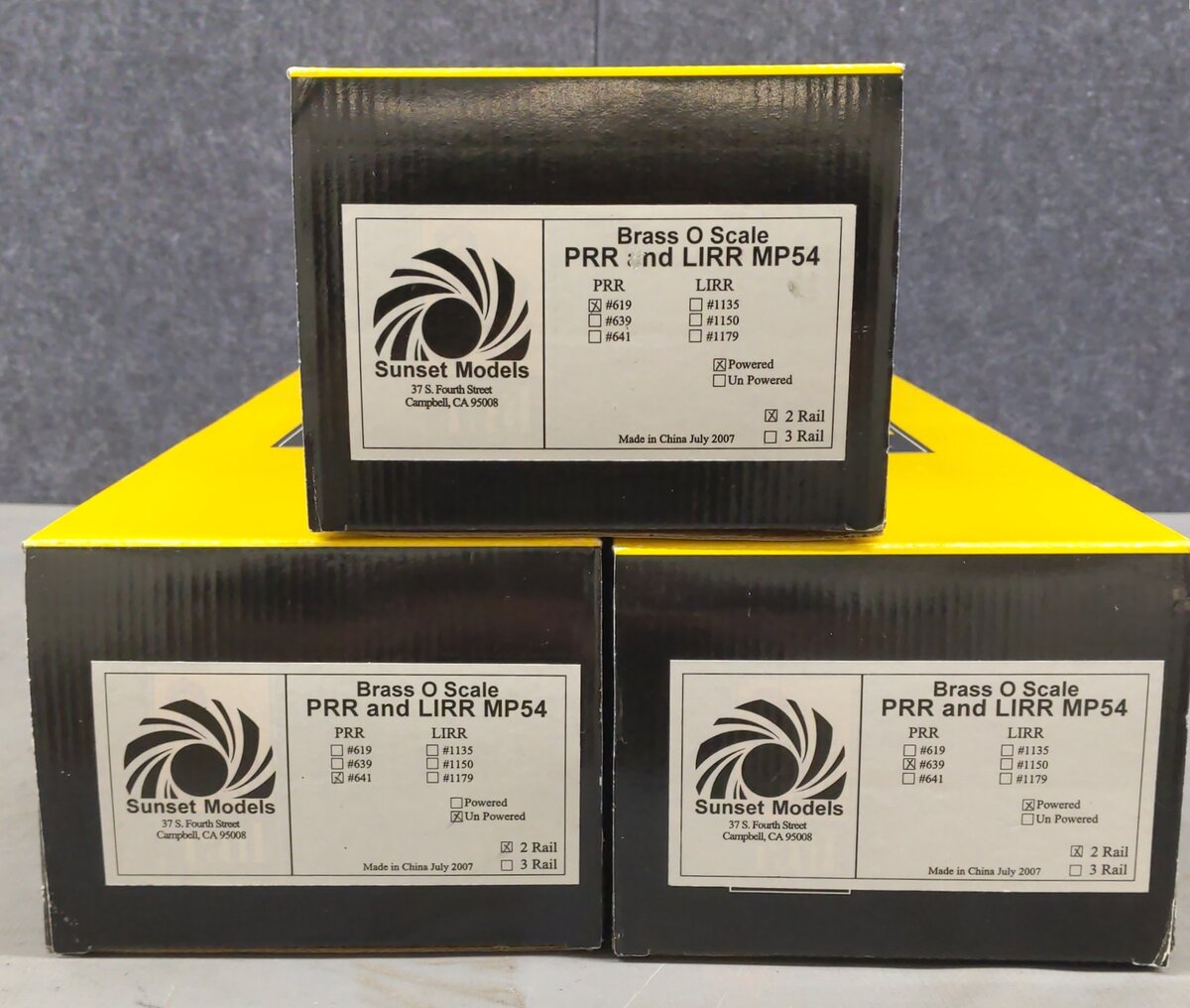 Sunset Models O Brass PRR & LIRR MP54 Electric Locomotive (Set of 3) - 2-Rail NIB