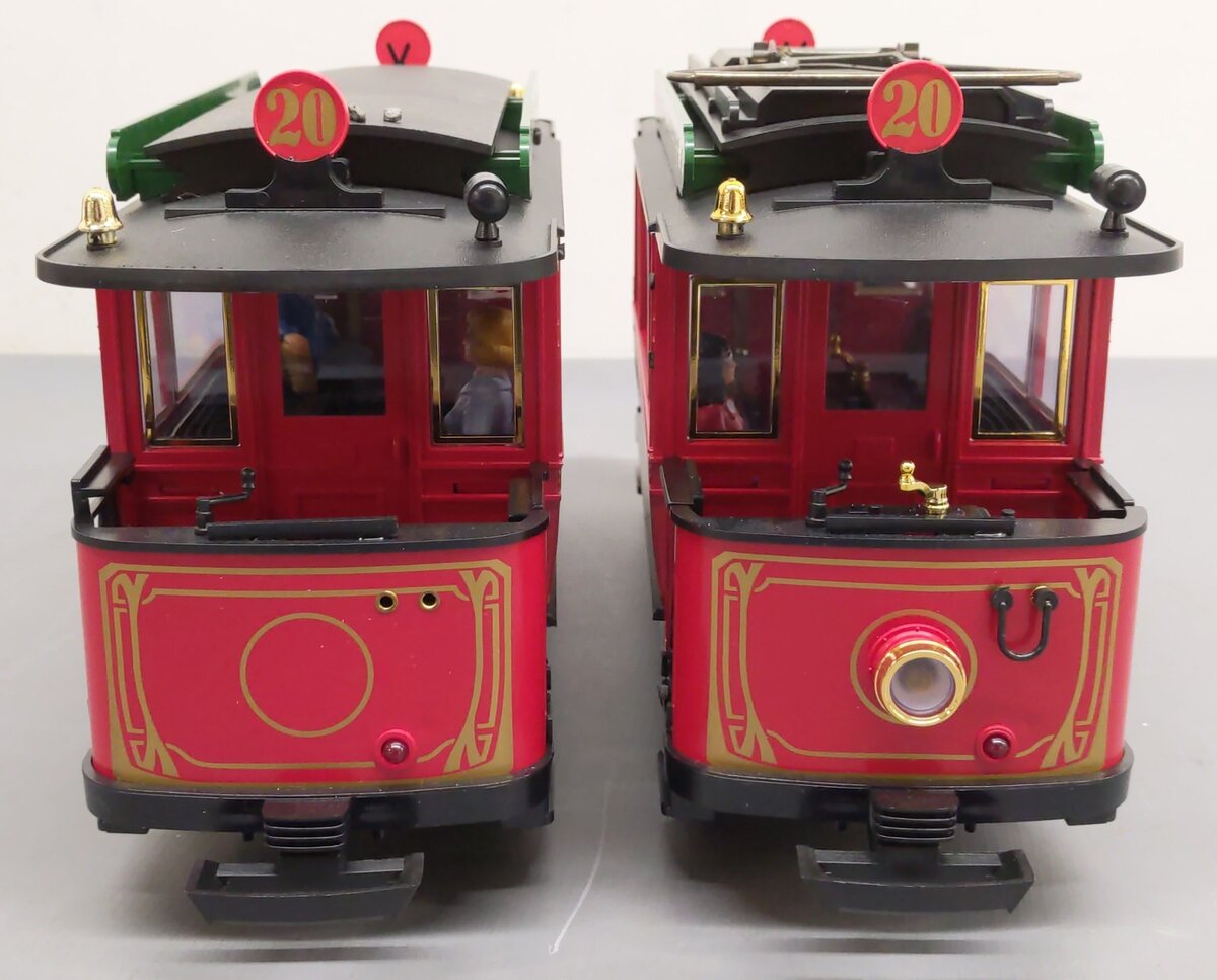 LGB 20355 Season's Greetings Christmas Streetcar Trolley (Set of 2) EX/Box