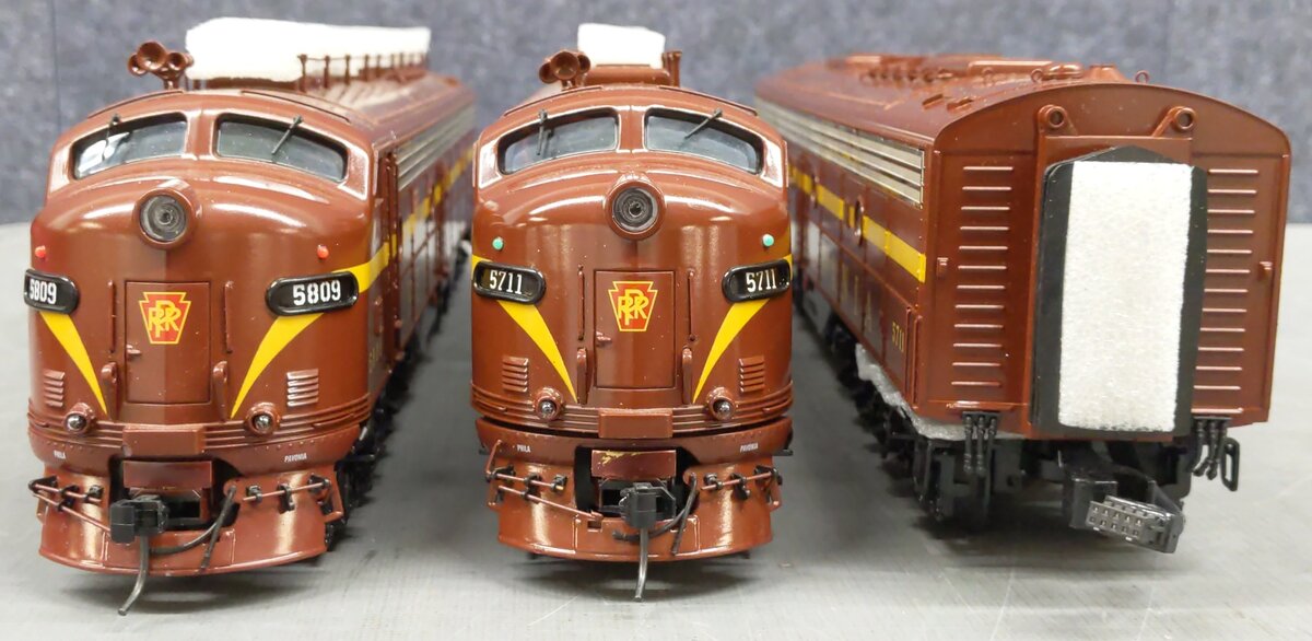 MTH 20-2894-1 O PRR E-8 ABA Diesel Engine Set w/PS 2.0 & DCC #5809A/5711A/5711B EX/Box