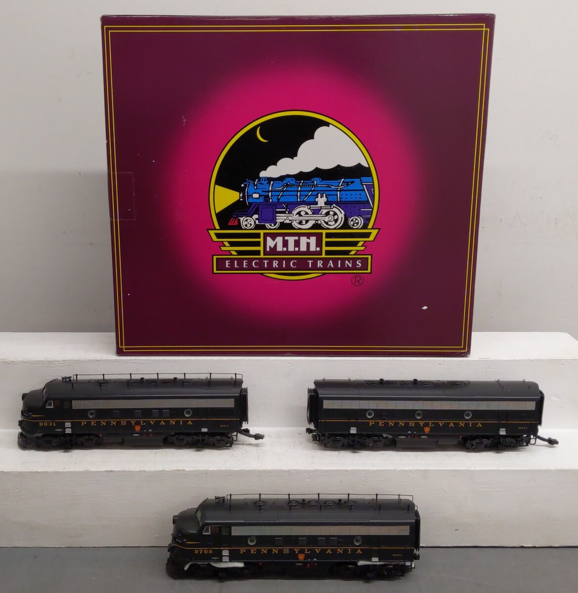 MTH 20-20190-2 PRR F-7 ABA Diesel Locomotive Set w/PS 3.0 #9786/9831/9764B