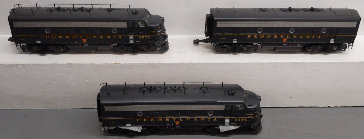 MTH 20-20190-2 PRR F-7 ABA Diesel Locomotive Set w/PS 3.0 #9786/9831/9764B