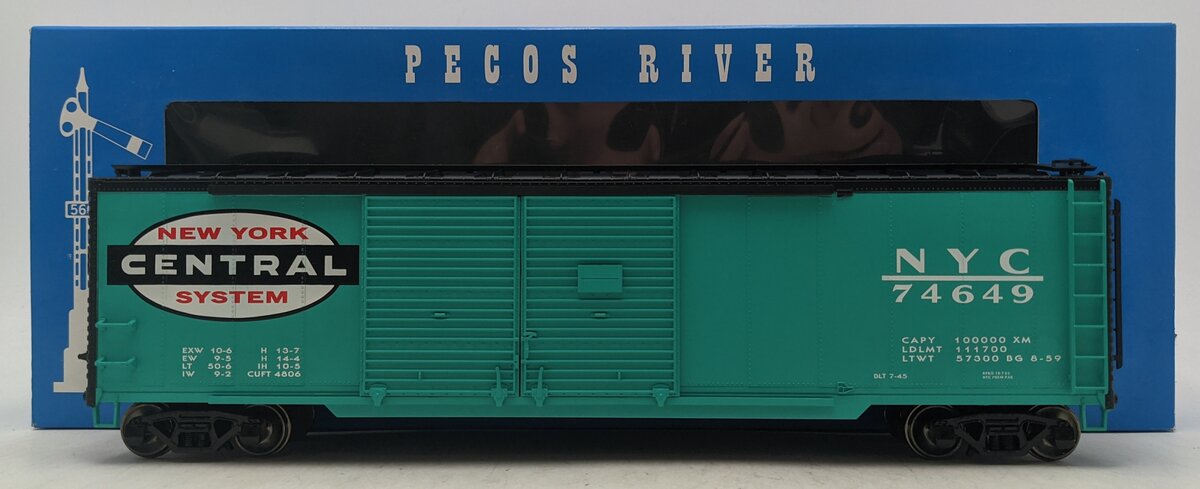 Pecos River Brass SB-0104-2 O New York Central Double Door 2-Rail Boxcar #74649 LN/Box