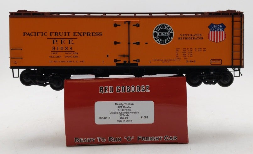 Red Caboose RC-0519 O Scale 2-Rail PFE Wooden Ice Reefer Car #91088 LN/Box