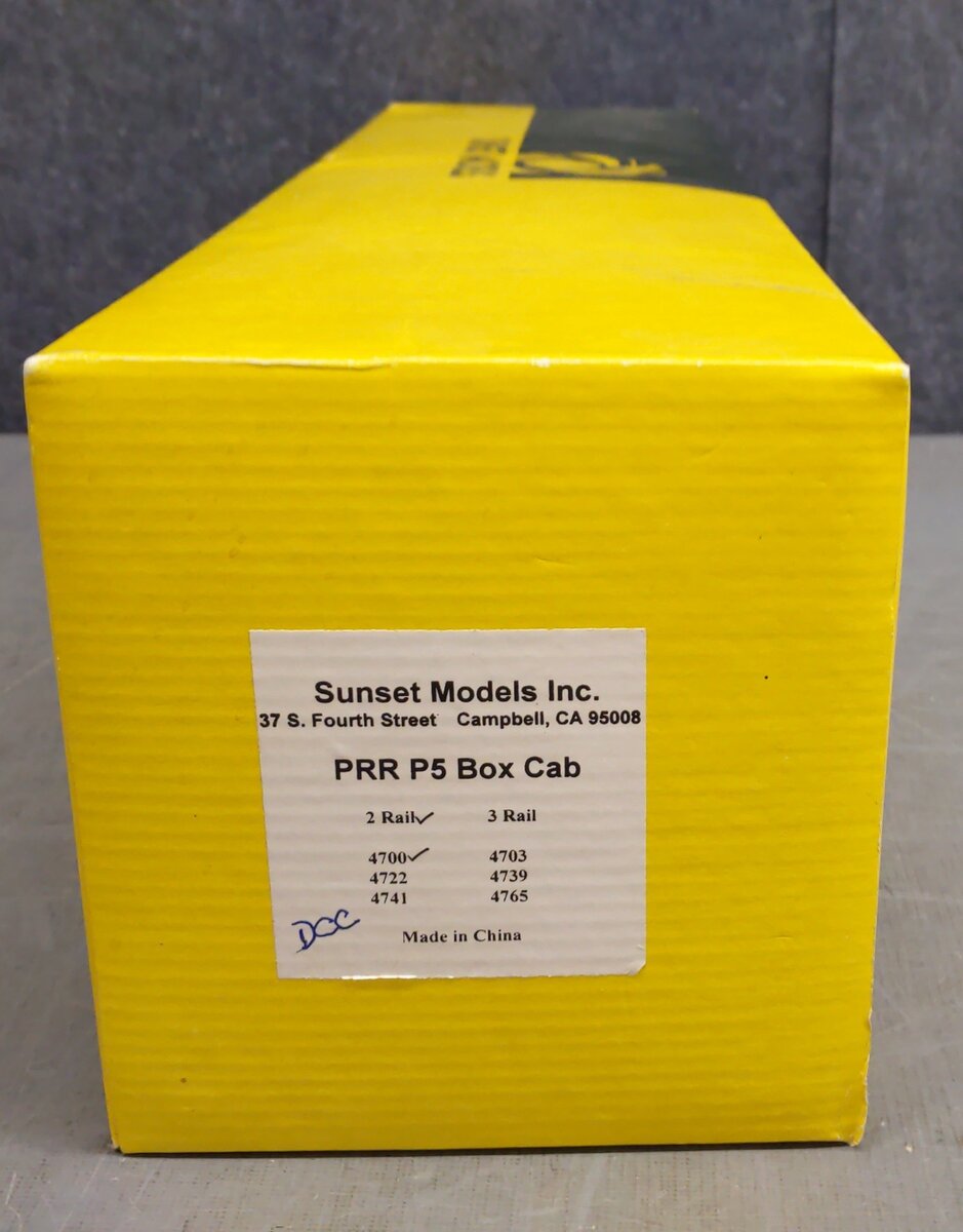 Sunset Models 4700 O BRASS PRR P5 Box Cab Electric Locomotive #4700 -2 Rail EX/Box