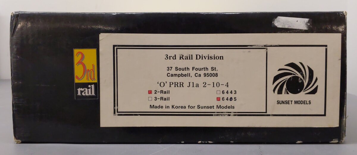 Sunset Models O Brass PRR J1a 2-10-4 Steam Locomotive & Tender #6405 - 2-Rail/Box