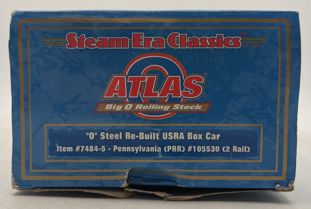 Atlas 7484-5 O Pennsylvania Railroad Steel Re-Built USRA Boxcar #105530 (2-Rail) MT/Box