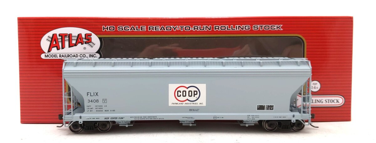 Atlas 20006942 HO Farmland CO-OP FLIX ACF 4650 Centerflow Hopper # 3408