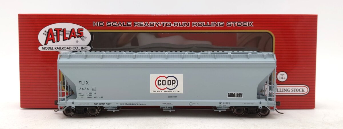 Atlas 20006943 HO Farmland CO-OP FLIX ACF 4650 Centerflow Hopper #3424