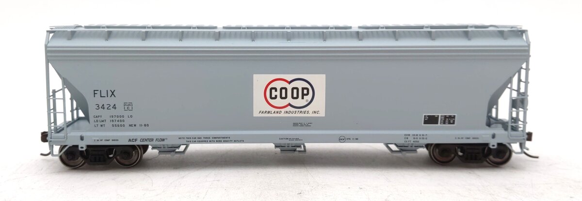 Atlas 20006943 HO Farmland CO-OP FLIX ACF 4650 Centerflow Hopper #3424