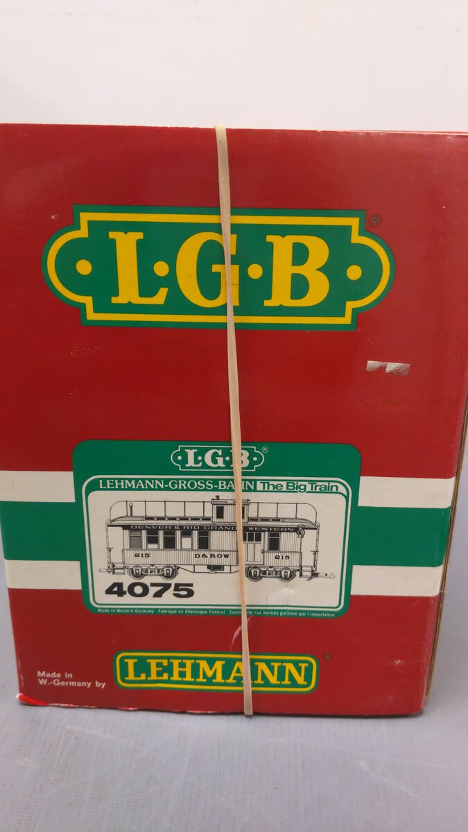 LGB 4075 G Scale Denver & Rio Grande Western Deluxe Drovers Caboose VG/Box