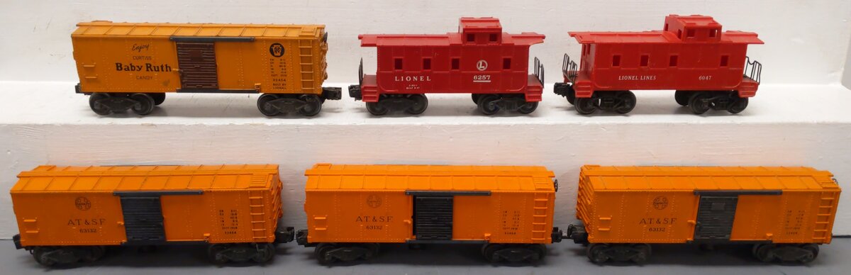 Lionel Vintage O Freight Cars: X3464, X3464, X3464, X2454, 6047, 6047 [6] VG