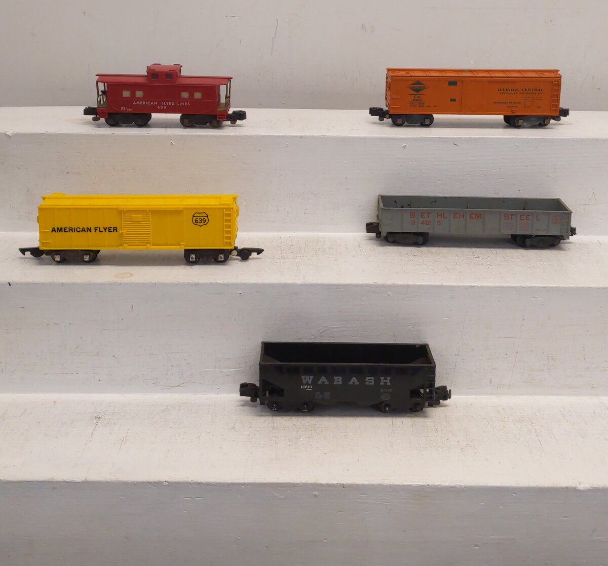 American Flyer Vintage S Freight Cars # 24125, 630, 639, 623 & Custom Hopper [5]