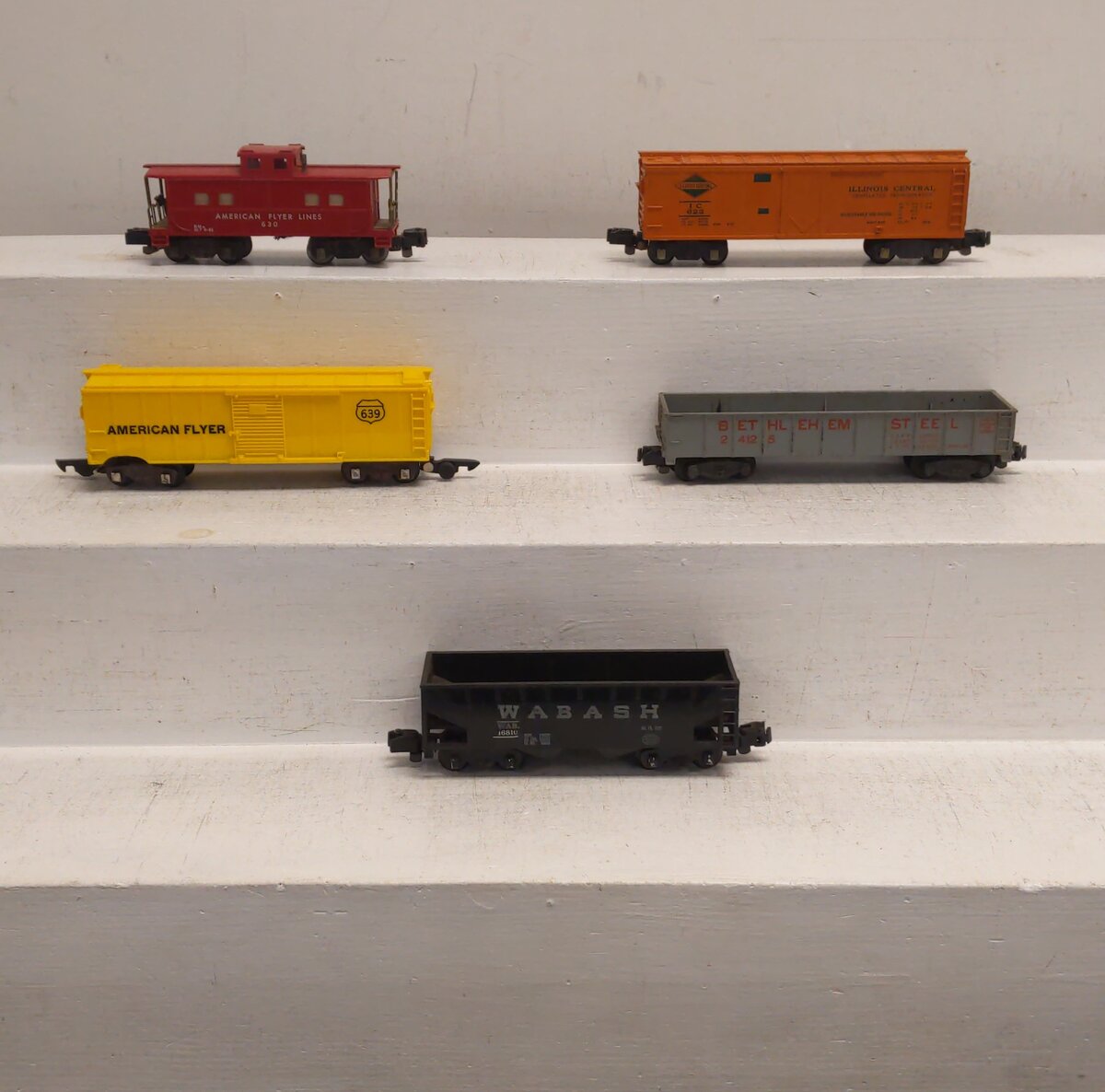 American Flyer Vintage S Freight Cars # 24125, 630, 639, 623 & Custom Hopper [5]