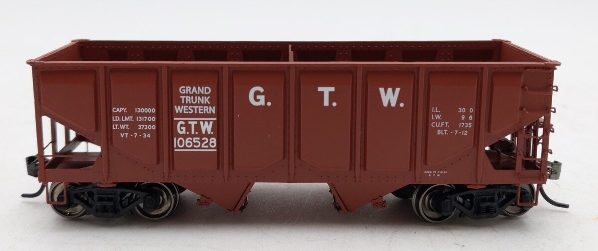 InterMountain T452914-01 HO Grand Trunk Western Tichy 2-Bay Hopper Car #106528 LN/Box