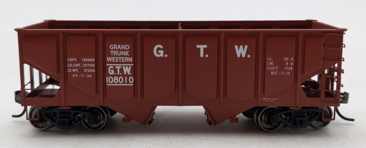InterMountain T452914-05 HO Grand Trunk Western Tichy 2-Bay Hopper Car #108010 LN/Box