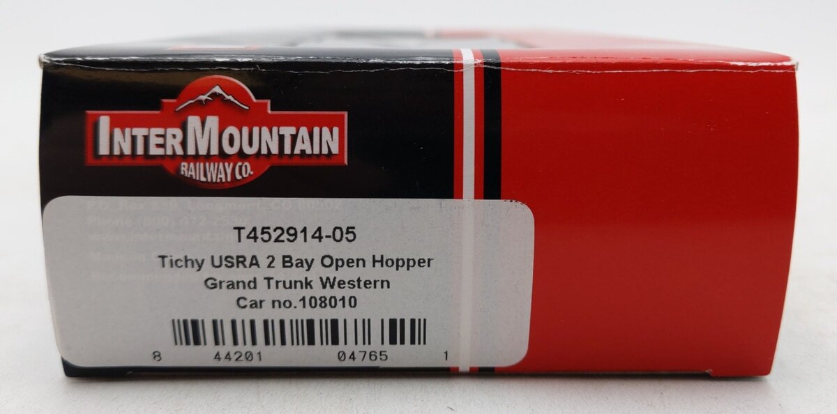 InterMountain T452914-05 HO Grand Trunk Western Tichy 2-Bay Hopper Car #108010 LN/Box