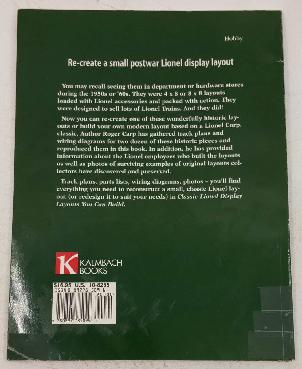 Classic Lionel Display Layouts You Can Build Paperback Book By Roger Carp VG