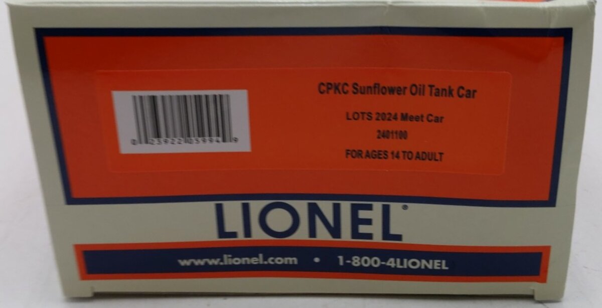 Lionel 2401100 O Gauge CPKC Sunflower Oil Tank Car #45242 LN/Box