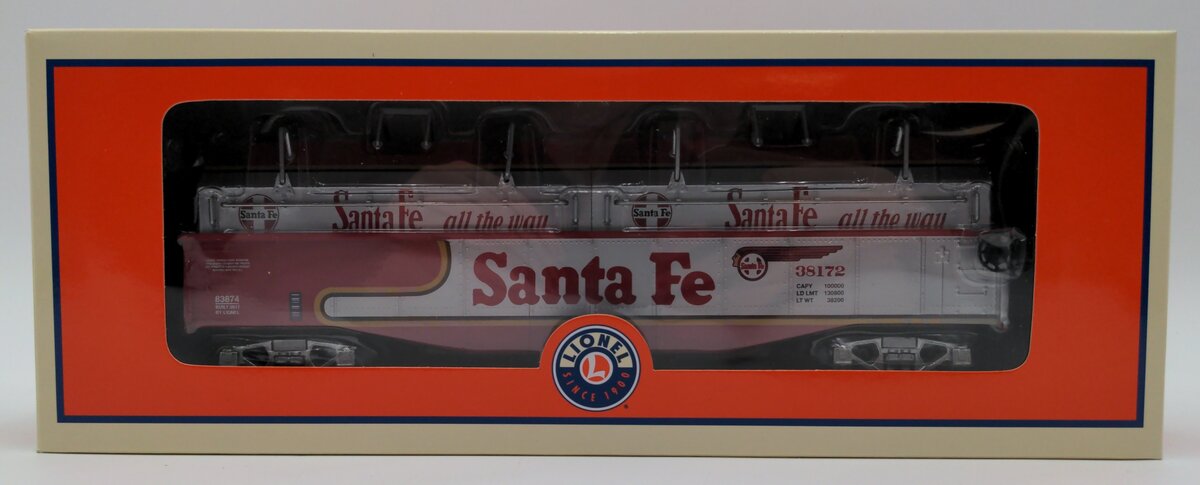 Lionel 6-83874 O Gauge Santa Fe Gondola w/ Coil Cover #38172 EX/Box