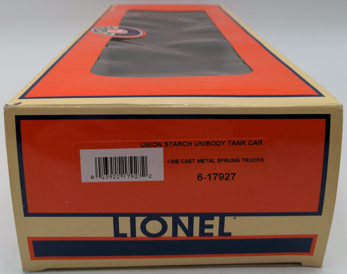Lionel 6-17927 O Gauge Union Starch Unibody Single Dome Tank Car #59137 EX/Box