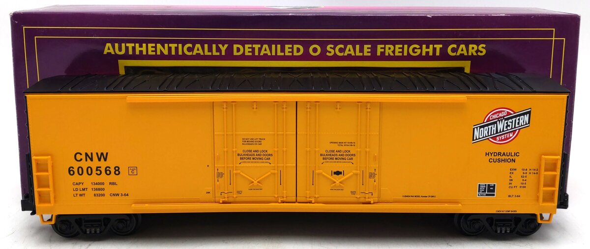 MTH 20-93137 O Gauge Chicago & North Western 50' Double Door Boxcar #600568 NIB