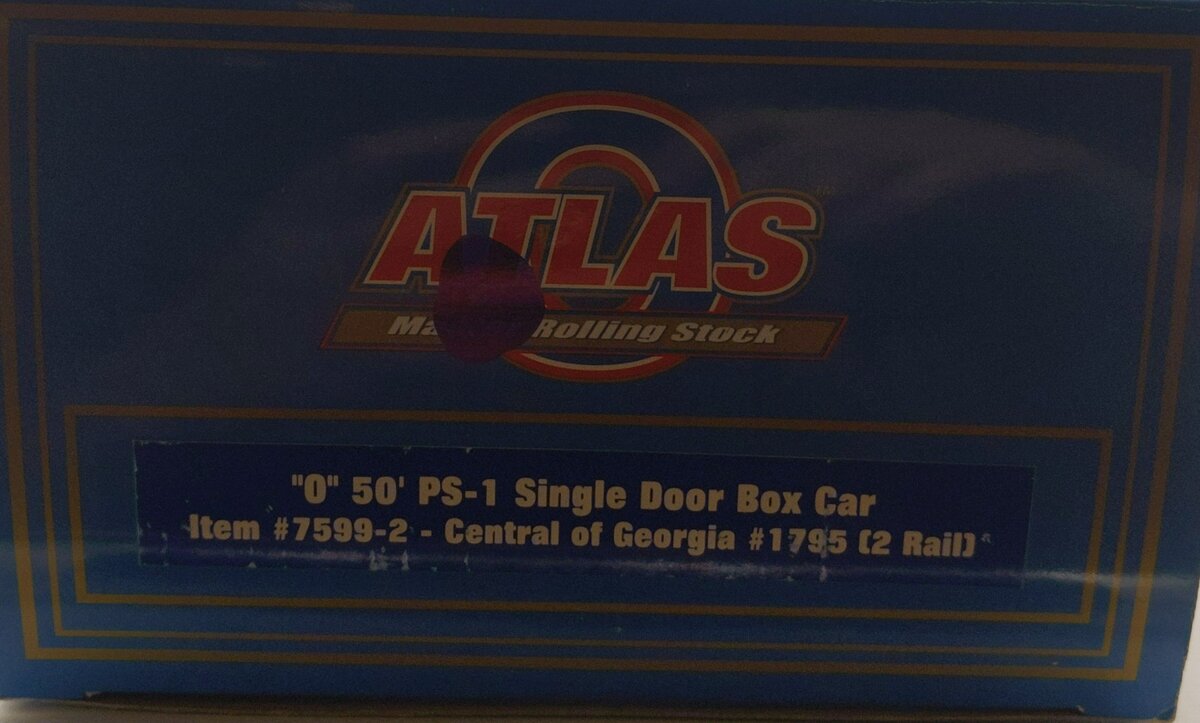 Atlas 7599-1 Central Of Georgia 50' PS-1 Single Door Box Car #1785 (3 Rail) LN/Box