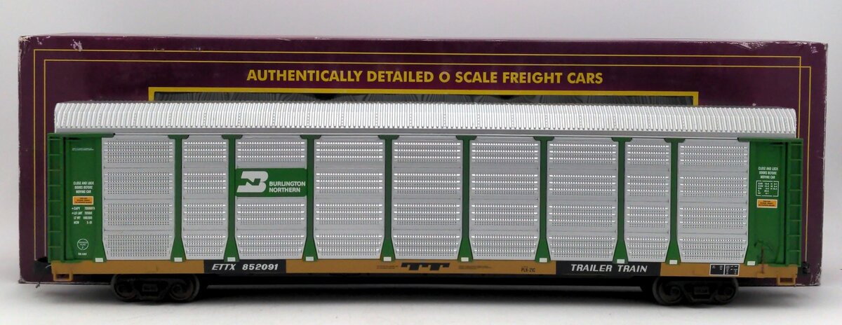 MTH 20-98702 O Gauge Burlington Northern Corrugated Auto Carrier #852091