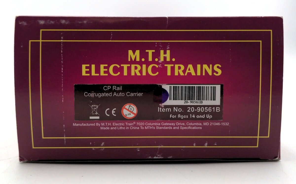 MTH 20-90561B O Gauge Canadian Pacific Rail Corrugated Auto-Carrier #156159 LN/Box
