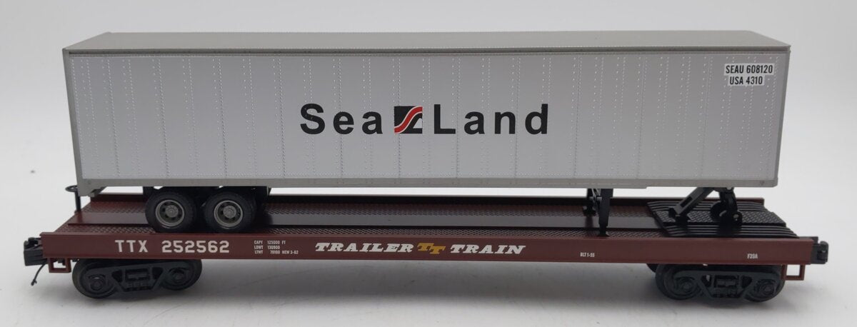 MTH 20-98863 O Gauge TTX Flatcar w/48' Trailer #252562
