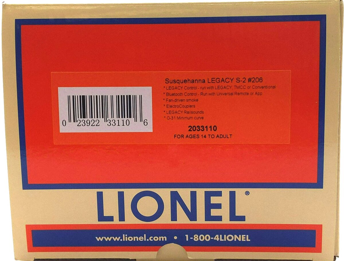 Lionel 2033110 O BTO NYSW S-2 Diesel Switcher with LCS #206
