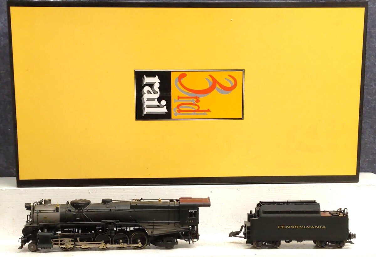 3rd Rail 7344 O BRASS Pennsylvania N-1 2-10-2 Steam Locomotive #7344 (3-Rail) VG/Box