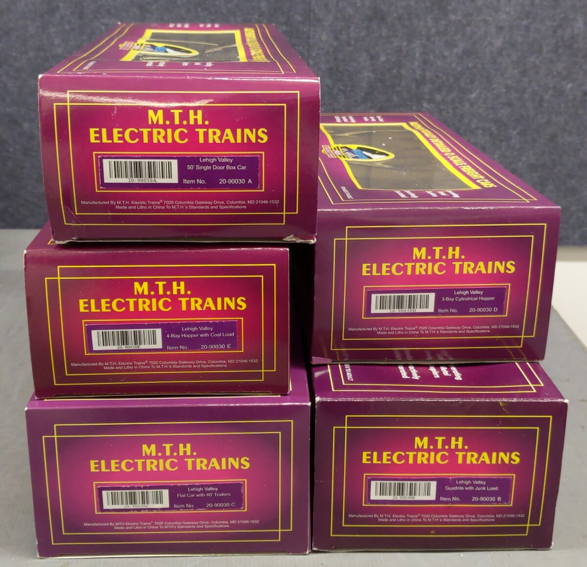 MTH 20-90030 O Lehigh Valley Premier Freight Cars (Set of 5) EX/Box
