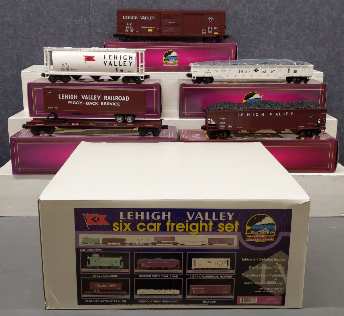MTH 20-90030 O Lehigh Valley Premier Freight Cars (Set of 5) EX/Box